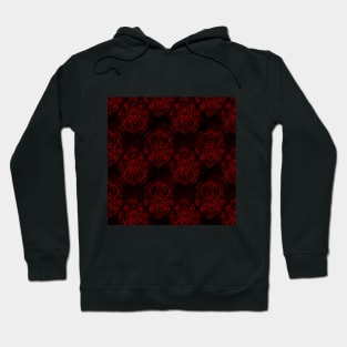 Red Dark Royal Ornament Pattern Hoodie